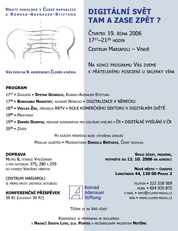 Pozvanka na konferenci Clov�k a m�dia