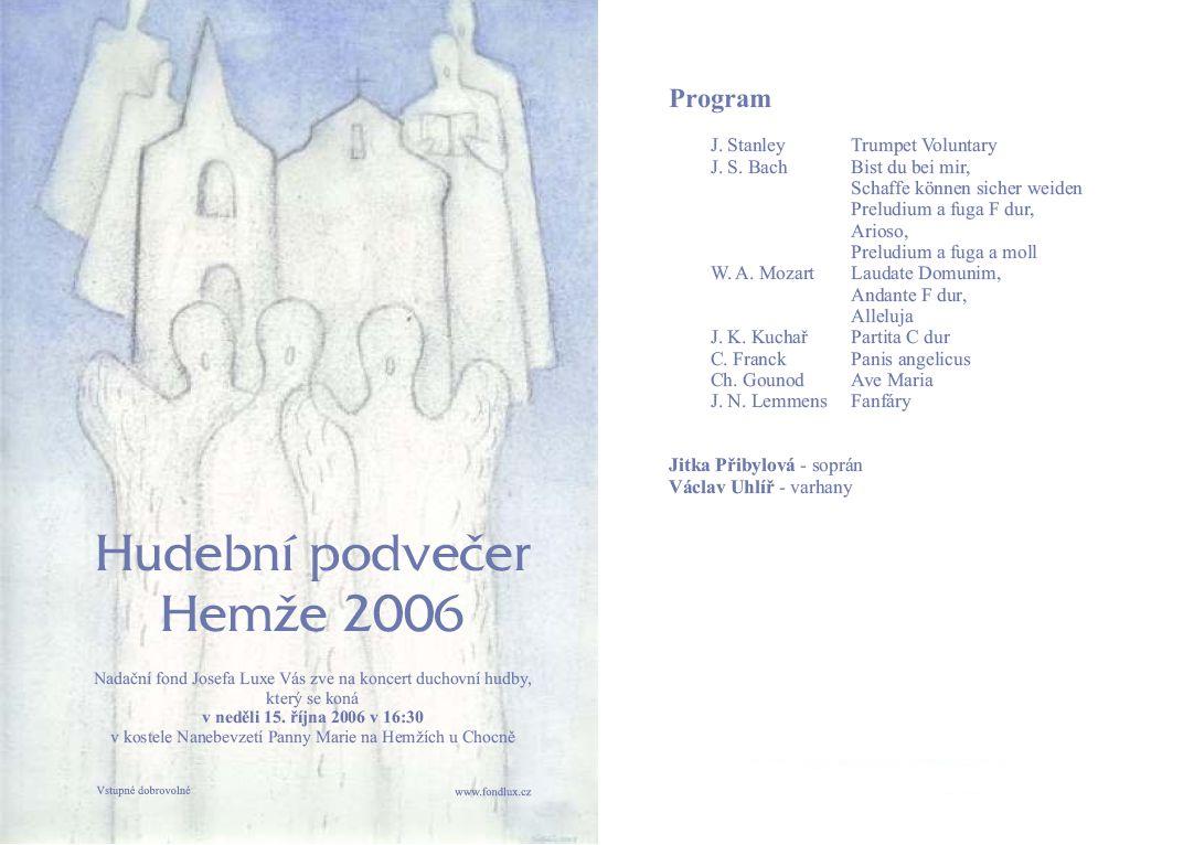 Pozvanka na hudebn� podve�er